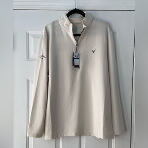 Callaway Off-White Quarter-Zip Golf Top NWT. Size XL